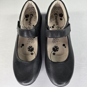 Therafit Black Leather Mary Jane Comfort Shoes EU 41 U.S. Size 10.5-11